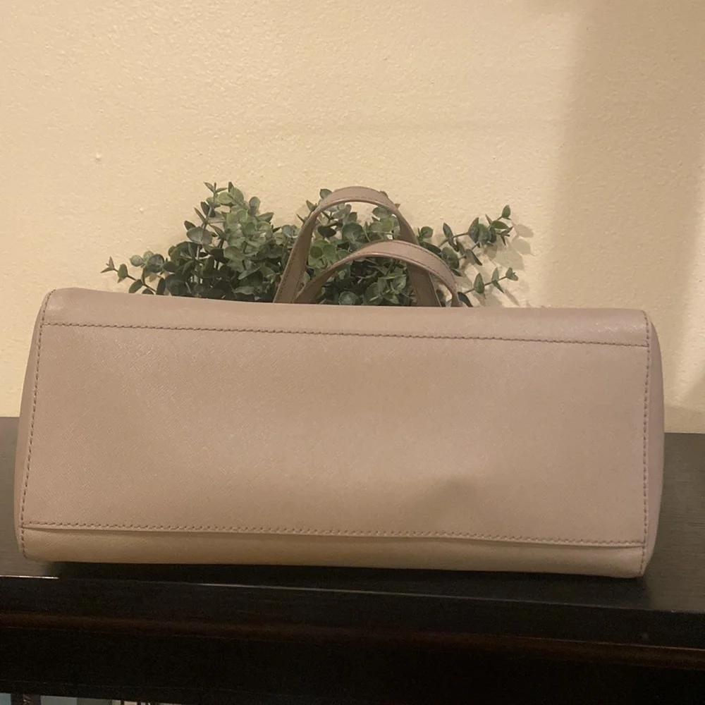 Tory Burch Light Taupe Saffiano Leather Tote